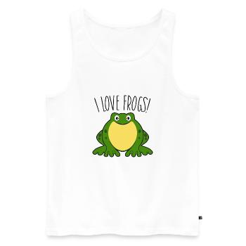 J'adore les grenouilles - Débardeur bio Premium Homme - blanc - Devant - Michal (187cm)