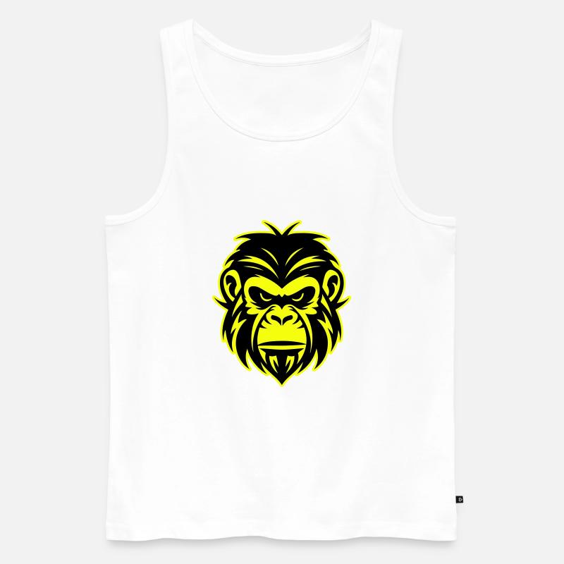 Affe Kopf Porträt Symbol - Männer Premium Bio Tank Top - Weiß