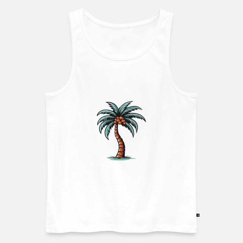 Palm Tree Icon - Men's Premium Organic Tank Top - white
