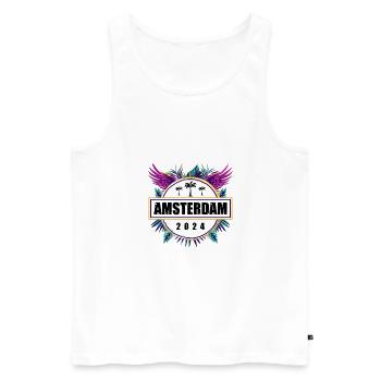 Amsterdam 2024 Team - Men's Premium Organic Tank Top - white - Front - Michal (187cm)