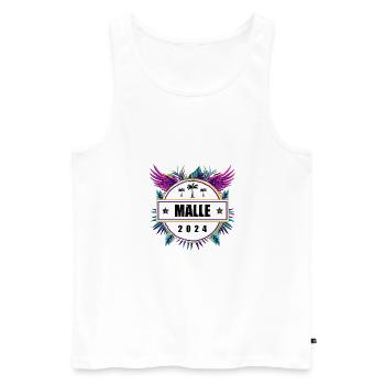 Malle 2024 Team - Männer Premium Bio Tank Top - Weiß - Vorne - Michal (187cm)