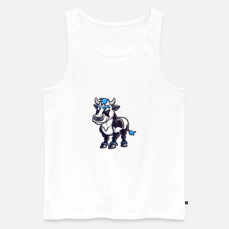 Kuh Comic - Männer Premium Bio Tank Top - Weiß