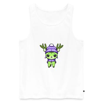 Bande dessinée d’hiver cerf - Débardeur bio Premium Homme - blanc - Devant - Michal (187cm)