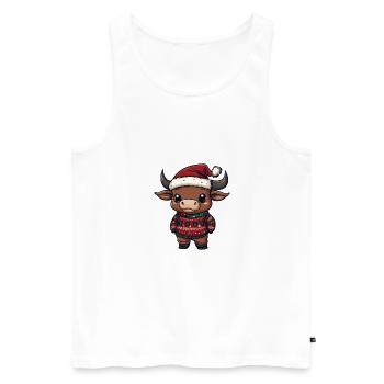 Bande dessinée de Noël Taureau - Débardeur bio Premium Homme - blanc - Devant - Michal (187cm)