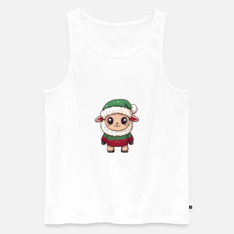 Schaf Weihnachten Comic - Männer Premium Bio Tank Top - Weiß