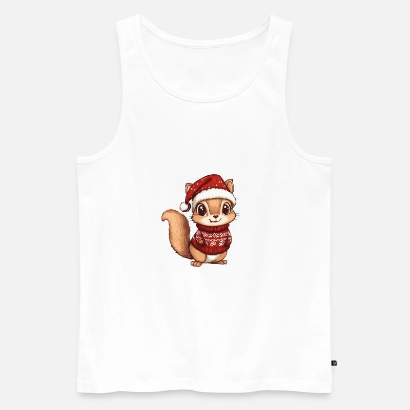 Eichhörnchen Weihnachten Comic - Männer Premium Bio Tank Top - Weiß