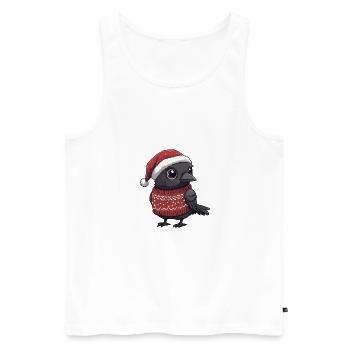 Rabe Krähe Weihnachten Comic - Männer Premium Bio Tank Top - Weiß - Vorne - Michal (187cm)