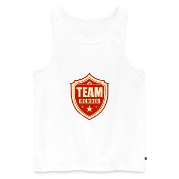 Équipier - Débardeur bio Premium Homme - blanc - Devant - Michal (187cm)