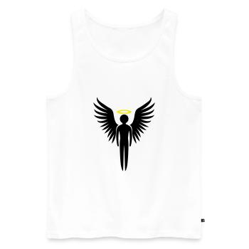 Engel Symbol - Männer Premium Bio Tank Top - Weiß - Vorne - Michal (187cm)