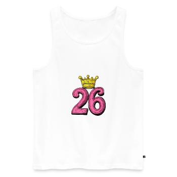 26 Zahl Krone - Männer Premium Bio Tank Top - Weiß - Vorne - Michal (187cm)