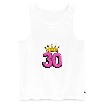 Couronne à 30 chiffres - Débardeur bio Premium Homme - blanc - Devant - Michal (187cm)