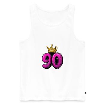 90 Number Crown - Men's Premium Organic Tank Top - white - Front - Michal (187cm)