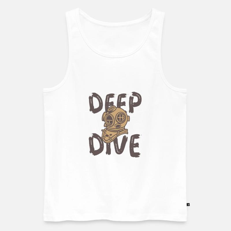 Deep Dive Taucherhelm - Männer Premium Bio Tank Top - Weiß
