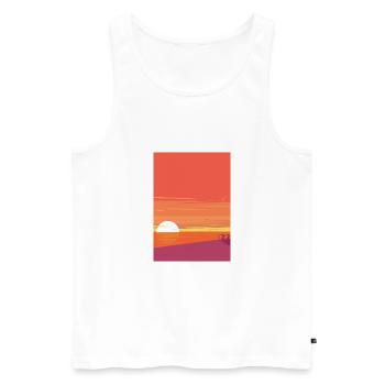 Sonnenuntergang am Meer - Männer Premium Bio Tank Top - Weiß - Vorne - AI Model Male 178 light (178cm)