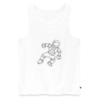 astronaut - Men's Premium Organic Tank Top - white - Front - Michal (187cm)