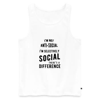 Je ne suis pas antisocial - Débardeur bio Premium Homme - blanc - Devant - Michal (187cm)
