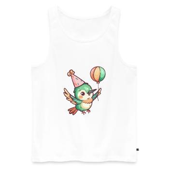 colibri oiseau anniversaire bébé - Débardeur bio Premium Homme - blanc - Devant - Michal (187cm)