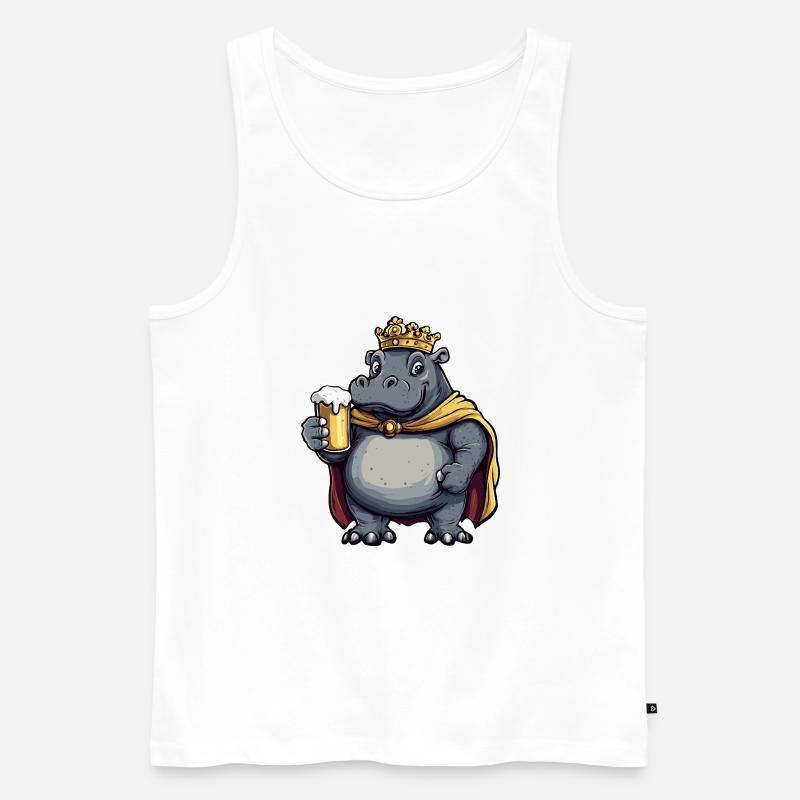 Nilpferd Bier Lustig - Männer Premium Bio Tank Top - Weiß