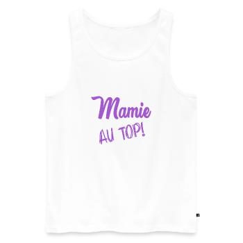 MAMA. OMA - Männer Premium Bio Tank Top - Weiß - Vorne - AI Model Male 178 light (178cm)