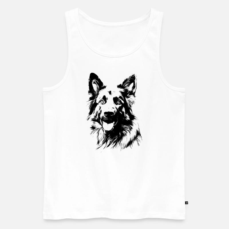 Deutscher Schäferhund - Männer Premium Bio Tank Top - Weiß