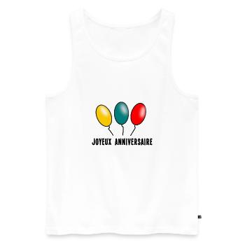 ALLES GUTE ZUM GEBURTSTAG. ALLES GUTE ZUM GEBURTSTAG. JAHRESTAG. - Männer Premium Bio Tank Top - Weiß - Vorne - Michal (187cm)