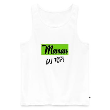 MOM - Men's Premium Organic Tank Top - white - Front - Michal (187cm)