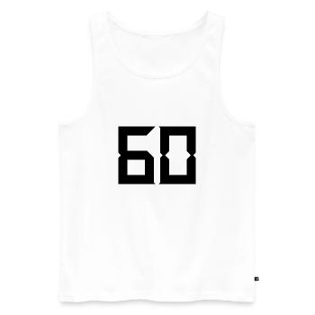 60. 60 JAHRE. 60-JÄHRIGES JUBILÄUM. 60. GEBURTSTAG. - Männer Premium Bio Tank Top - Weiß - Vorne - Michal (187cm)