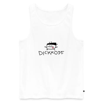 Lustiger Dickkopf - Männer Premium Bio Tank Top - Weiß - Vorne - Michal (187cm)