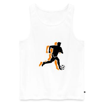 Fussballer Symbol Fussball Spieler Mann - Männer Premium Bio Tank Top - Weiß - Vorne - Michal (187cm)