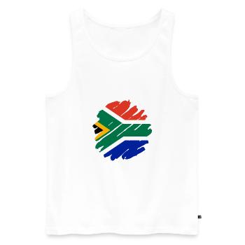 Afrique du Sud Drapeau Afrique Afrique Afrique du Sud - Débardeur bio Premium Homme - blanc - Devant - AI Model Male 178 light (178cm)