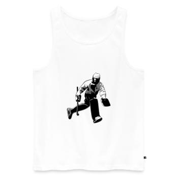 Torwart - Männer Premium Bio Tank Top - Weiß - Vorne - Michal (187cm)
