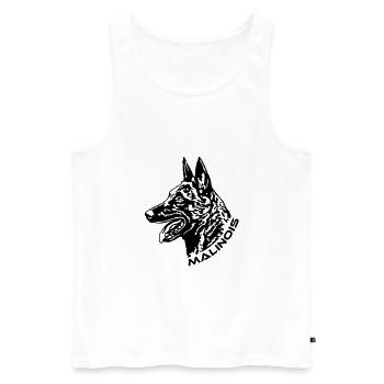 490 Malinois - Männer Premium Bio Tank Top - Weiß - Vorne - Michal (187cm)