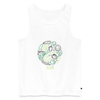 Vegan! Gemüse im Kreis - Männer Premium Bio Tank Top - Weiß - Vorne - AI Model Male 178 light (178cm)