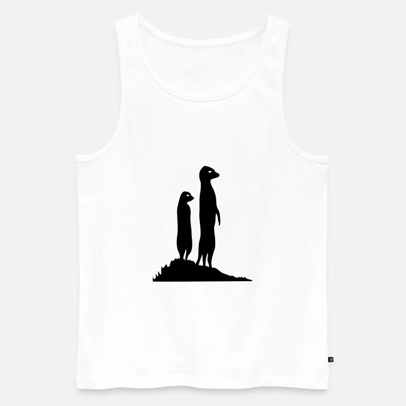 erdmaennchen zwei - Männer Premium Bio Tank Top - Weiß