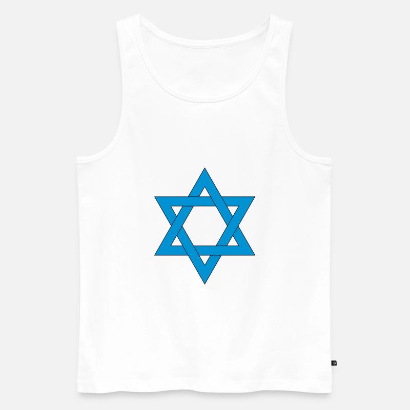 Davids Stern - Männer Premium Bio Tank Top - Weiß