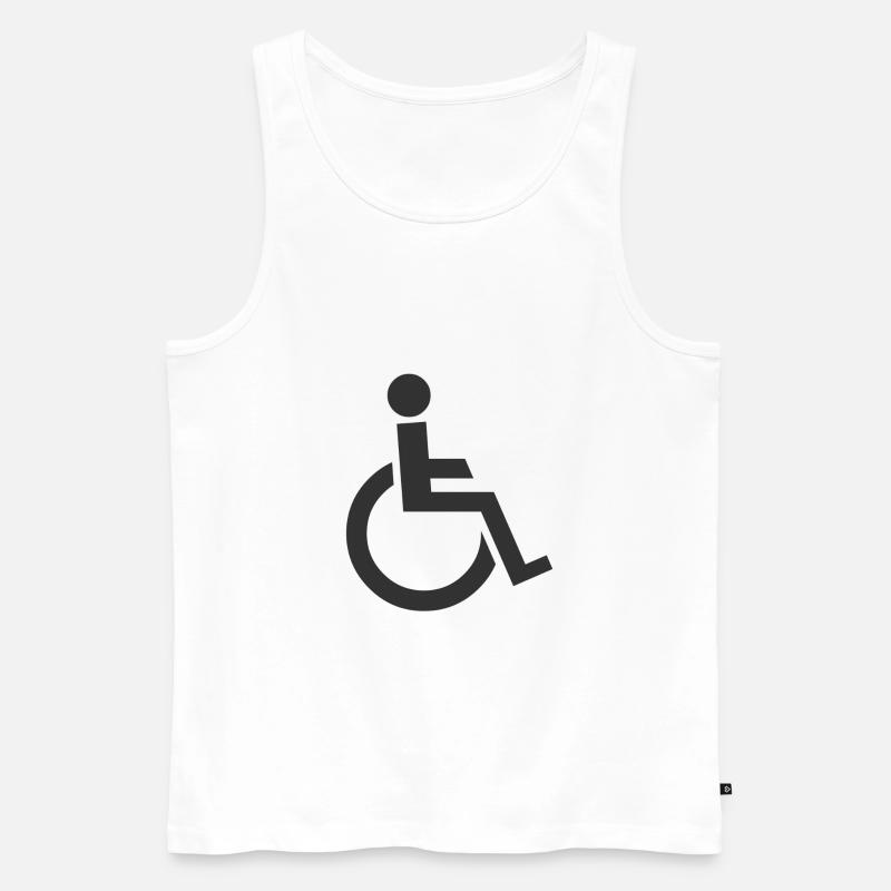 Rollstuhl - Männer Premium Bio Tank Top - Weiß