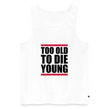 Too old Design - Männer Premium Bio Tank Top - Weiß - Vorne - Michal (187cm)