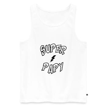 Super papy - Débardeur bio Premium Homme - blanc - Devant - Michal (187cm)