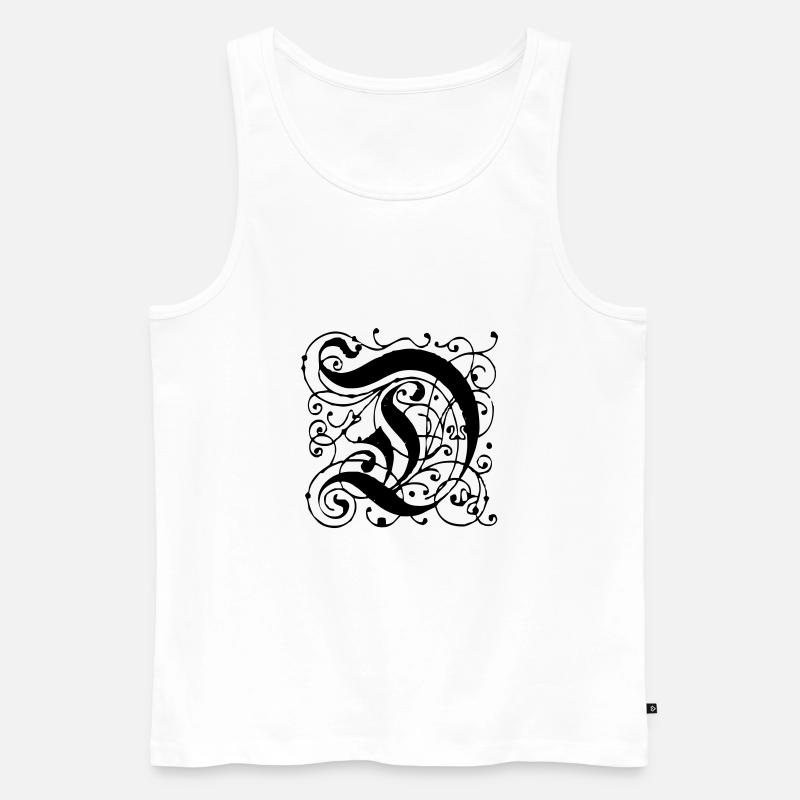 Buchstabe D - Männer Premium Bio Tank Top - Weiß