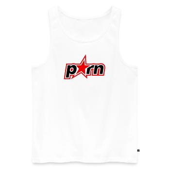 Porn lettering - Men's Premium Organic Tank Top - white - Front - AI Model Male 178 light (178cm)