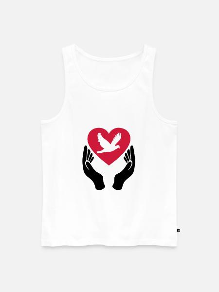 Fredens due - Kærlighed - Pacifist - Herre Premium økologisk tanktop - hvid