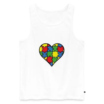 Autism Awareness - Men's Premium Organic Tank Top - white - Front - Michal (187cm)