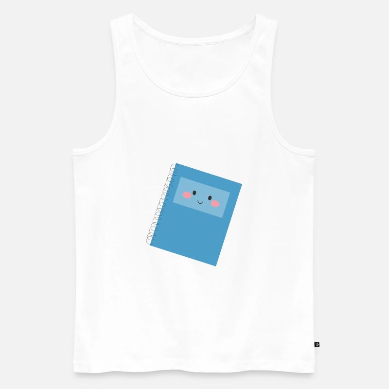Notizbuch - Männer Premium Bio Tank Top - Weiß