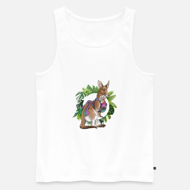 Mutter Känguru - Männer Premium Bio Tank Top - Weiß