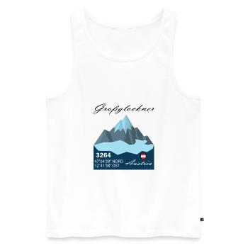 Großglockner austria Skifahren Geschenk Urlaub - Männer Premium Bio Tank Top - Weiß - Vorne - AI Model Male 178 light (178cm)