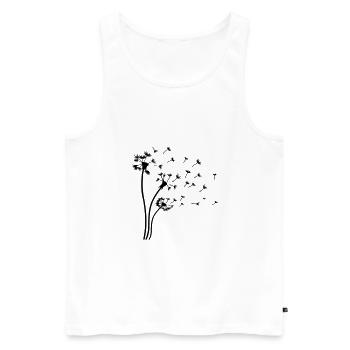 Pusteblumes Pouilles Parapluies volent l’été - Débardeur bio Premium Homme - blanc - Devant - AI Model Male 178 light (178cm)