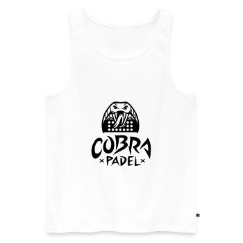 Cobra Padel. Black Version - Männer Premium Bio Tank Top - Weiß - Vorne - Michal (187cm)