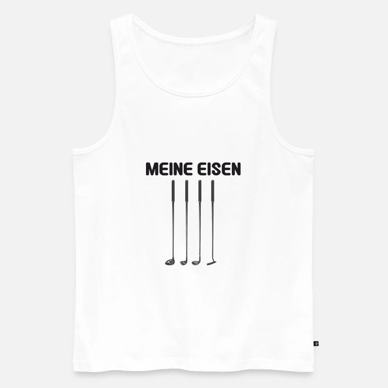 Golf Golfschläger - Männer Premium Bio Tank Top - Weiß
