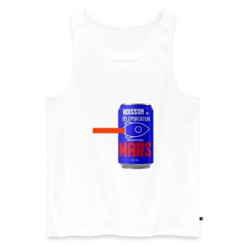boisson de téléportation pour voyager vers Mars - Débardeur bio Premium Homme - blanc - Devant - AI Model Male 178 light (178cm)