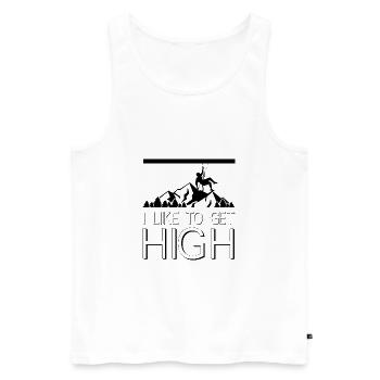 Bouldern Klettern Climbing - Männer Premium Bio Tank Top - Weiß - Vorne - AI Model Male 178 light (178cm)